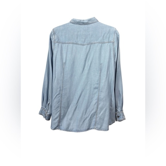 Penningtons, Plus Size Lyocell Denim Shirt, 2X, Blue - Picture 7 of 8